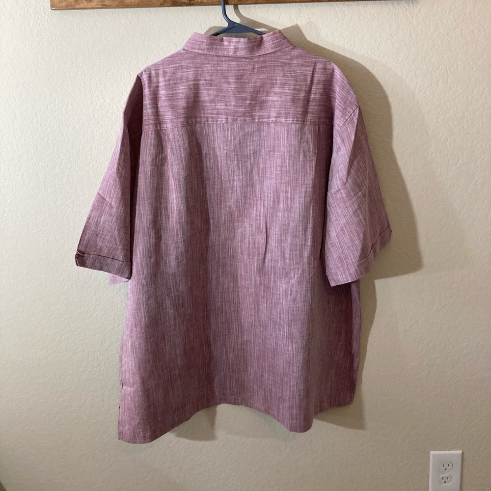 Cubavera Men’s Guayabera Shirt | 2XLT | Red/Burgundy | Short Sleeve | Like New - Picture 6 of 6